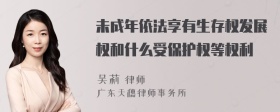 未成年依法享有生存权发展权和什么受保护权等权利