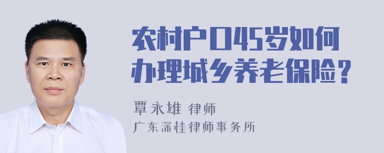 农村户口45岁如何办理城乡养老保险？