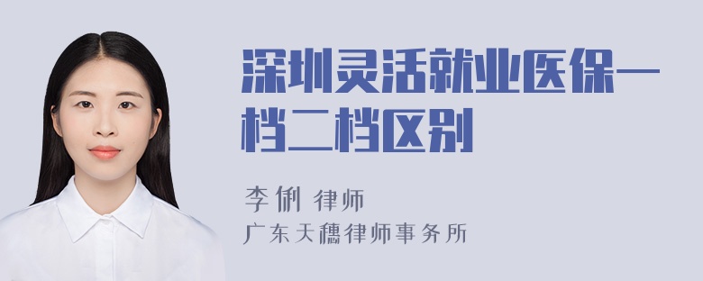 深圳灵活就业医保一档二档区别