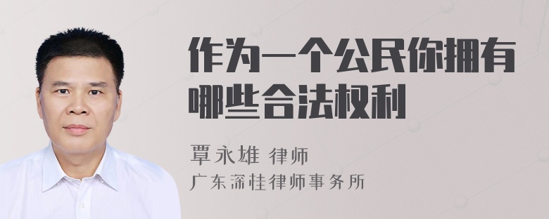 作为一个公民你拥有哪些合法权利