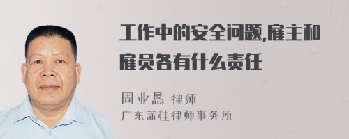 工作中的安全问题,雇主和雇员各有什么责任