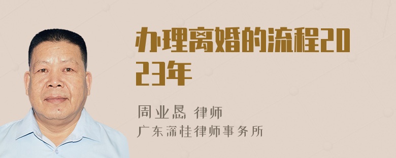 办理离婚的流程2023年