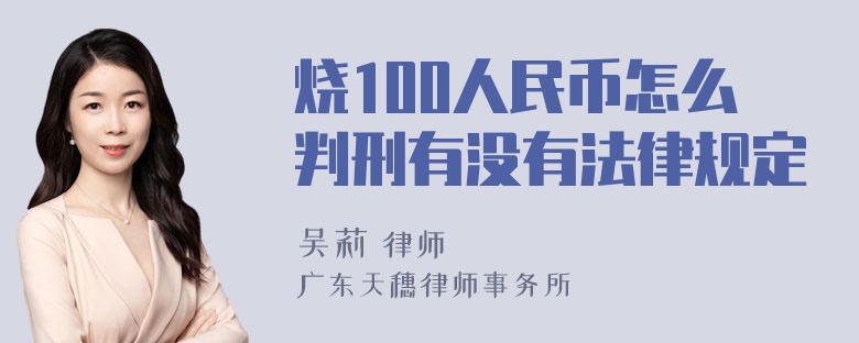 烧100人民币怎么判刑有没有法律规定