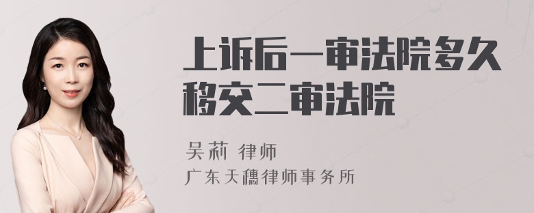 上诉后一审法院多久移交二审法院