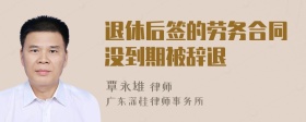 退休后签的劳务合同没到期被辞退