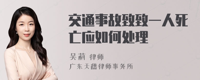 交通事故致致一人死亡应如何处理