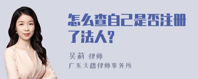 怎么查自己是否注册了法人?