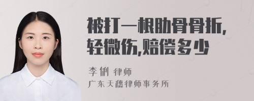 被打一根肋骨骨折,轻微伤,赔偿多少