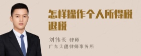 怎样操作个人所得税退税
