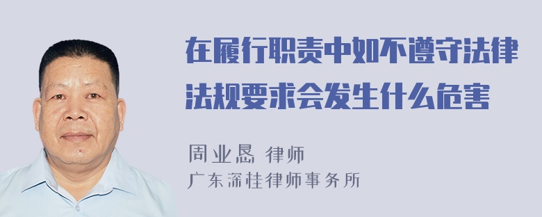 在履行职责中如不遵守法律法规要求会发生什么危害