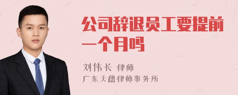 公司辞退员工要提前一个月吗