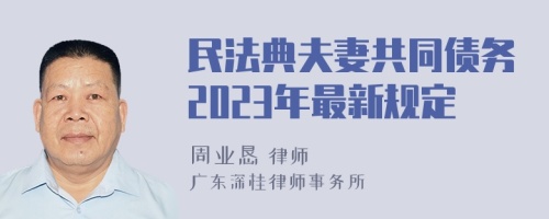 民法典夫妻共同债务2023年最新规定