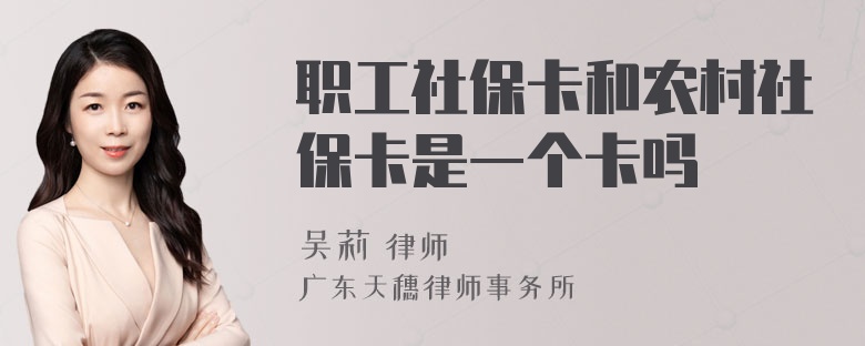 职工社保卡和农村社保卡是一个卡吗