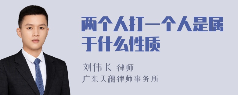 两个人打一个人是属于什么性质