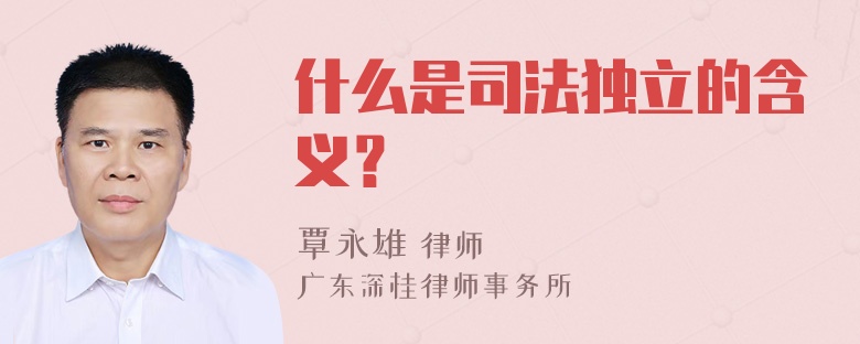 什么是司法独立的含义？