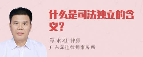 什么是司法独立的含义？