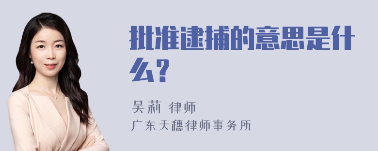 批准逮捕的意思是什么？