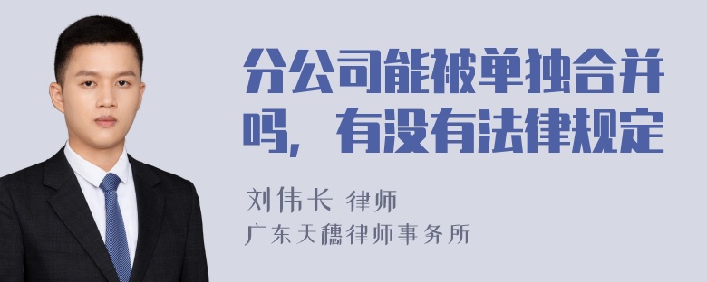 分公司能被单独合并吗，有没有法律规定