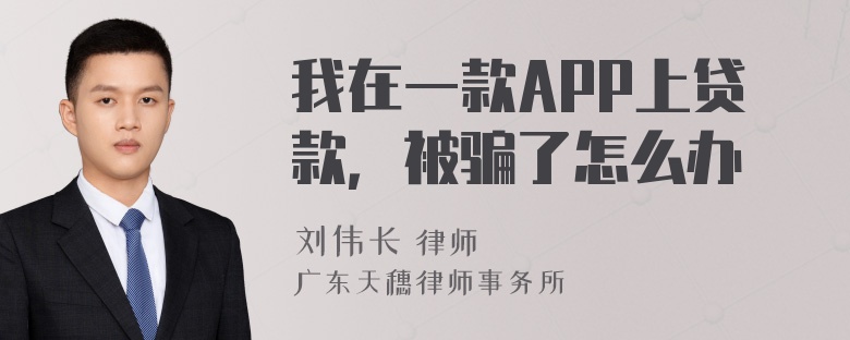 我在一款APP上贷款，被骗了怎么办