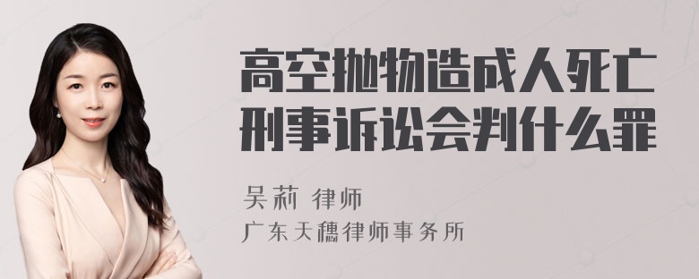 高空抛物造成人死亡刑事诉讼会判什么罪