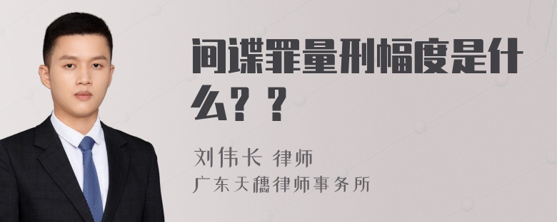 间谍罪量刑幅度是什么？？