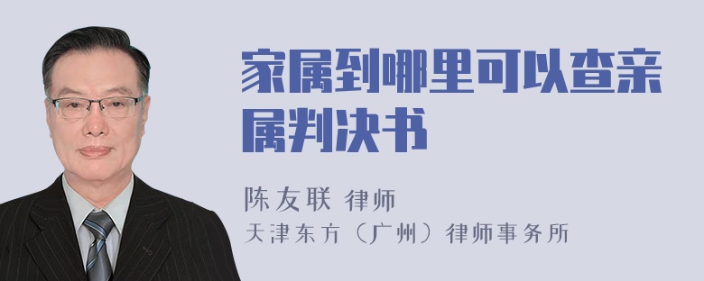 家属到哪里可以查亲属判决书