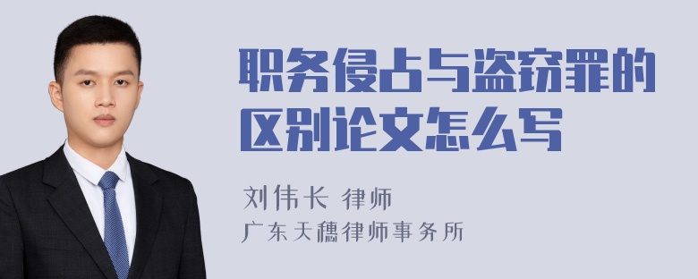 职务侵占与盗窃罪的区别论文怎么写