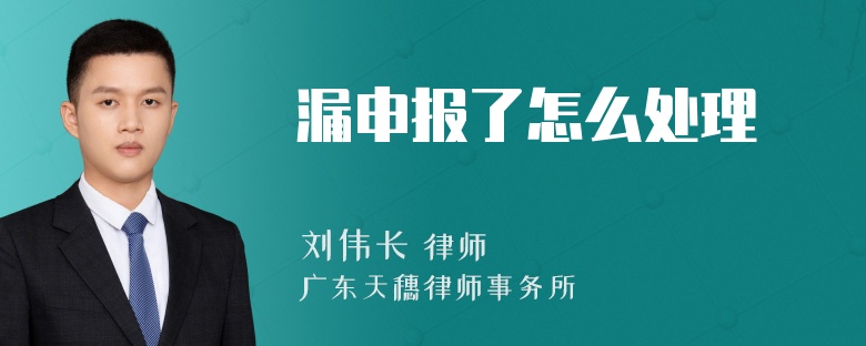漏申报了怎么处理