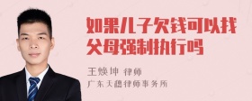 如果儿子欠钱可以找父母强制执行吗