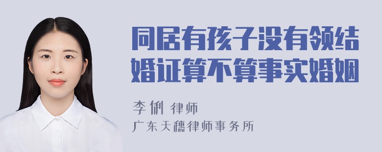 同居有孩子没有领结婚证算不算事实婚姻