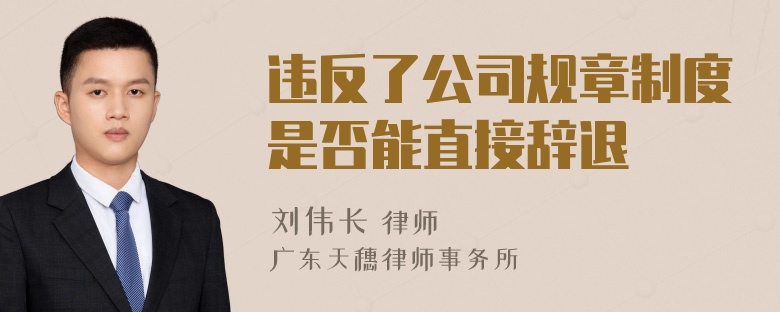 违反了公司规章制度是否能直接辞退