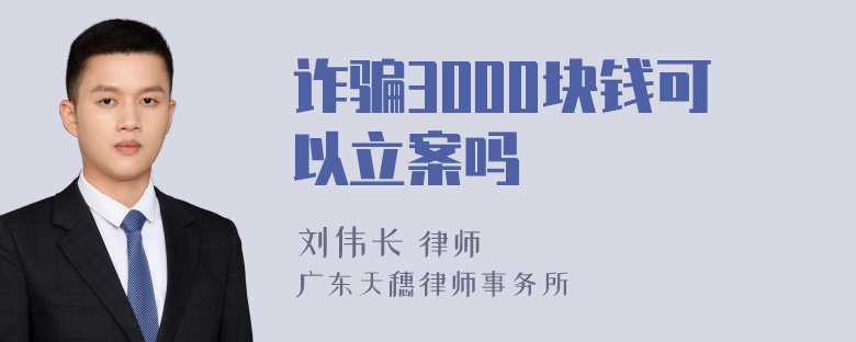 诈骗3000块钱可以立案吗