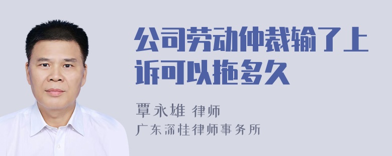 公司劳动仲裁输了上诉可以拖多久