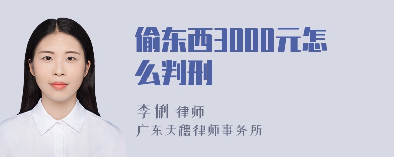 偷东西3000元怎么判刑