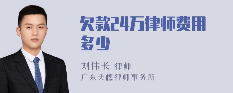 欠款24万律师费用多少