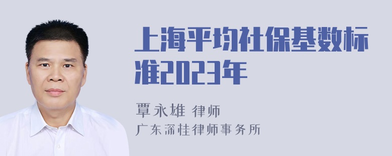 上海平均社保基数标准2023年