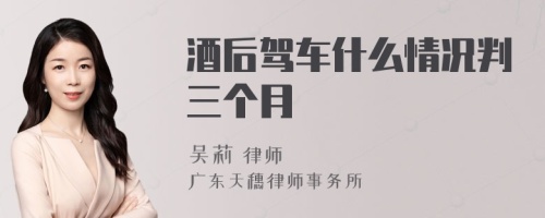 酒后驾车什么情况判三个月