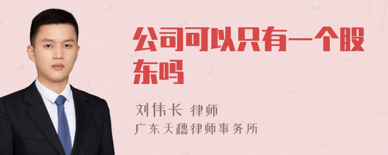 公司可以只有一个股东吗