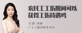 农民工工伤期间可以获得工伤待遇吗