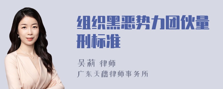 组织黑恶势力团伙量刑标准