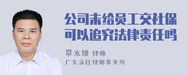 公司未给员工交社保可以追究法律责任吗