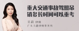 重大交通事故驾照吊销多长时间可以重考