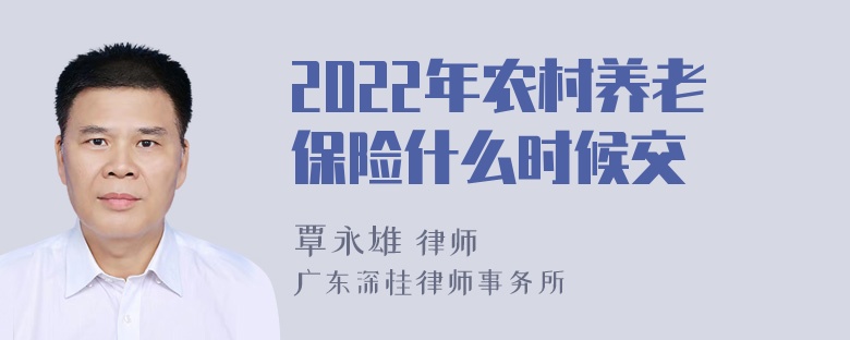 2022年农村养老保险什么时候交