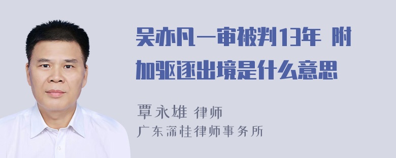 吴亦凡一审被判13年 附加驱逐出境是什么意思