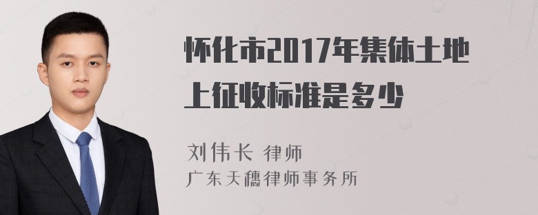 怀化市2017年集体土地上征收标准是多少