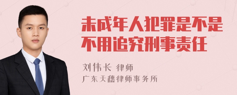 未成年人犯罪是不是不用追究刑事责任