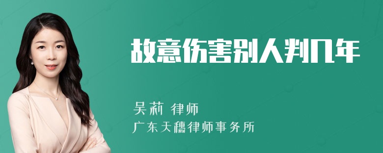 故意伤害别人判几年