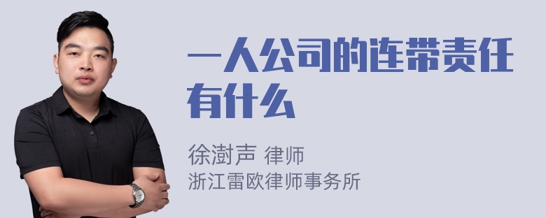 一人公司的连带责任有什么