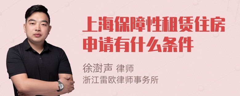 上海保障性租赁住房申请有什么条件