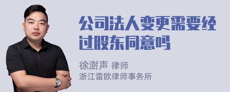 公司法人变更需要经过股东同意吗